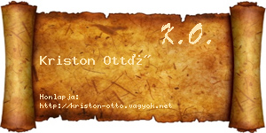 Kriston Ottó névjegykártya